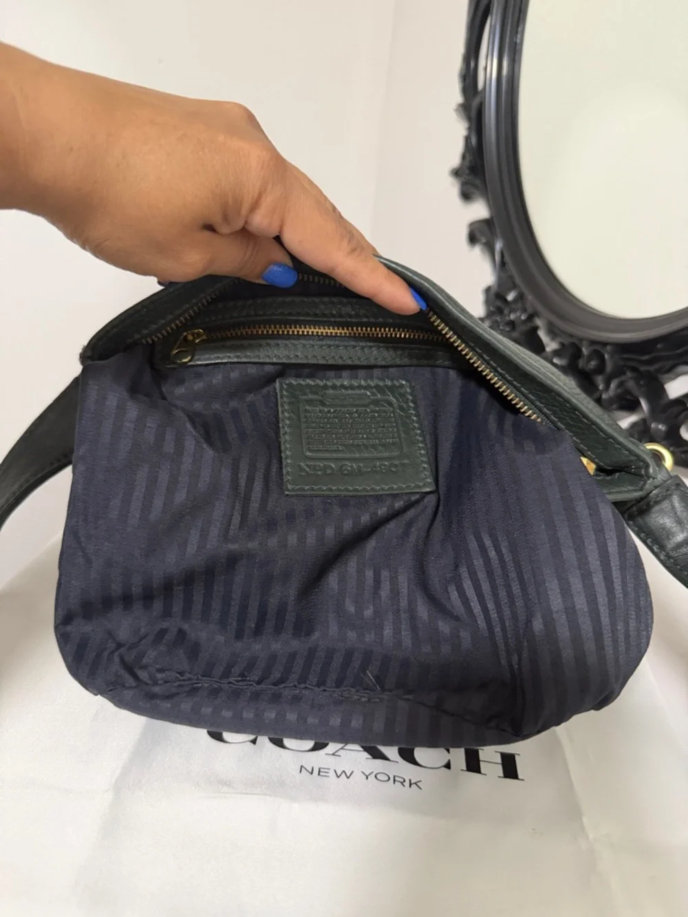 Coach Vintage 4907 Pebbled Green Leather bag 🎀🎀🎀 - Picture 14 of 15